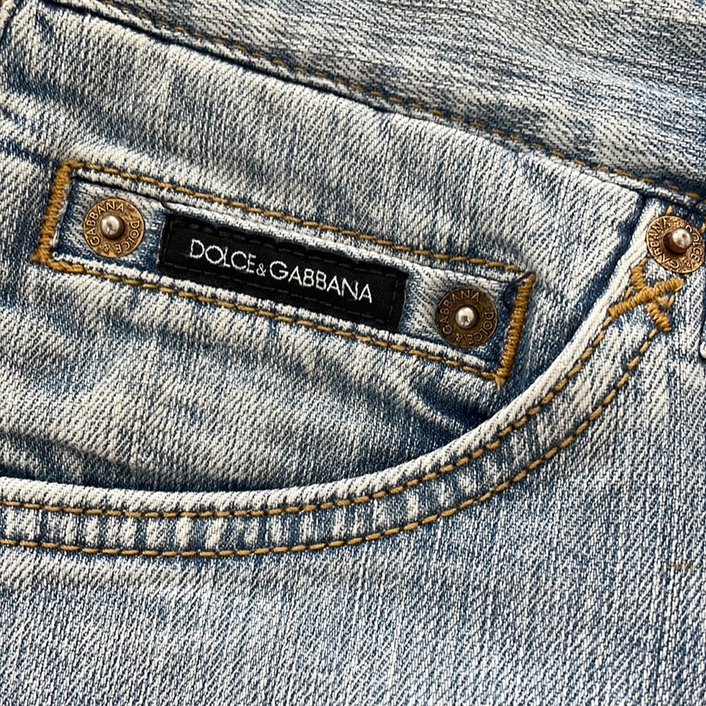 Dolce & Gabbana Light Wash Jeans with Ankle Zippers Size 42/6 - Picture 8 of 10